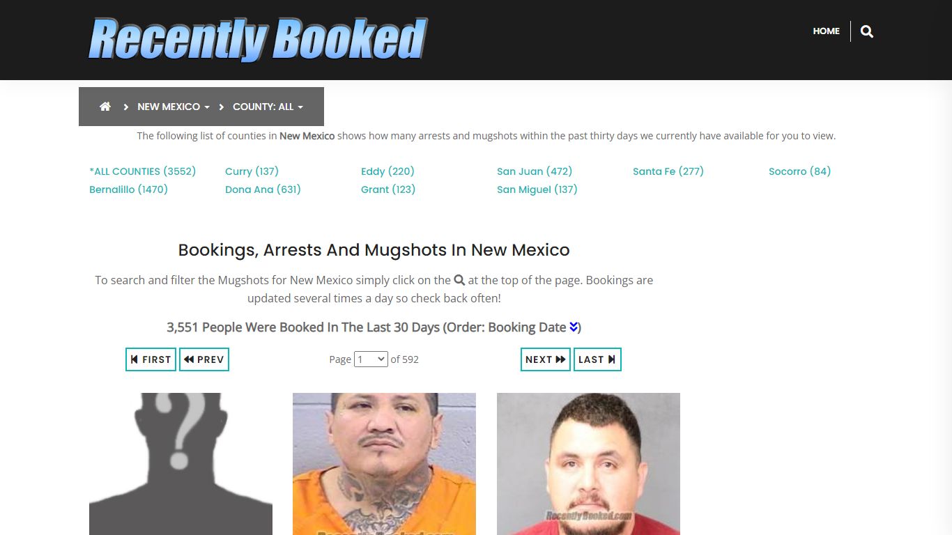 Bookings, Arrests and Mugshots in San Juan County, New Mexico